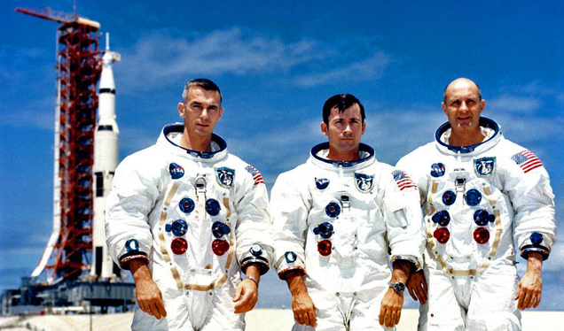 Astronauts Eugene Cernan, John Young and Thomas Stafford
